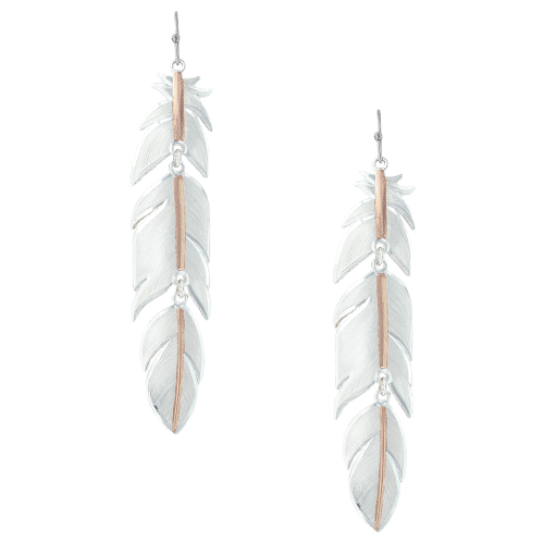 Montana Silversmiths Rose Gold Plume Feather Earrings