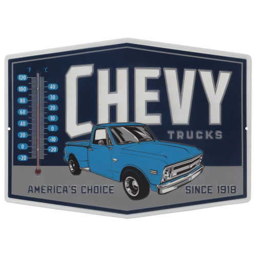 Open Road Brands Chevy Trucks Metal Wall Thermometer