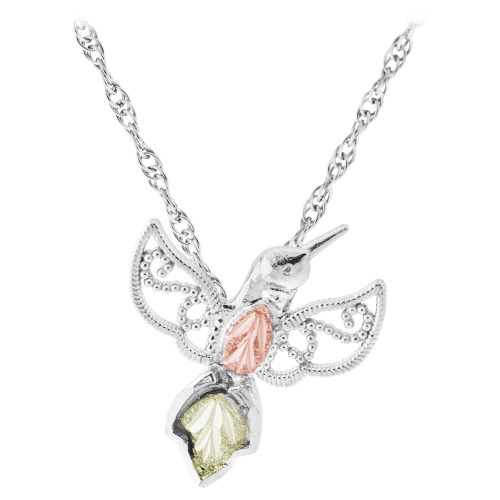 Black Hills Gold Sterling Silver Hummingbird Necklace