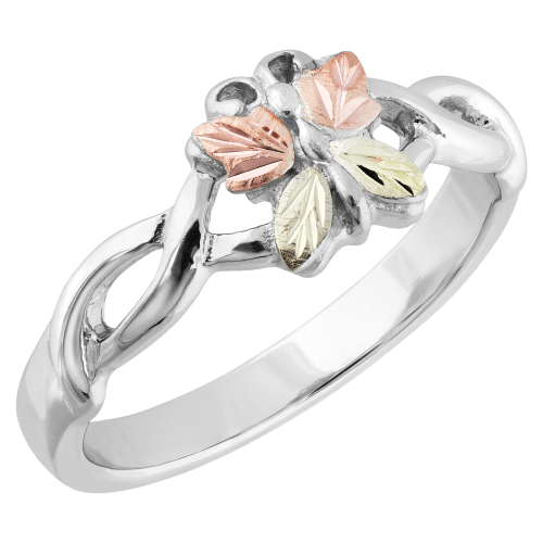 Black Hills Gold on Sterling Silver Butterfly Ring for Ladies