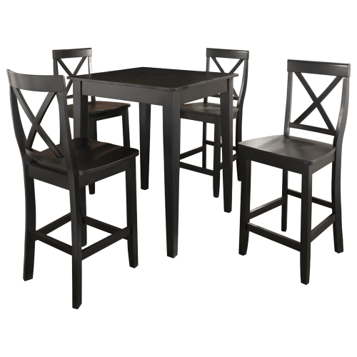 Crosley Pub 5-Piece Dining Set with X-Back Stools