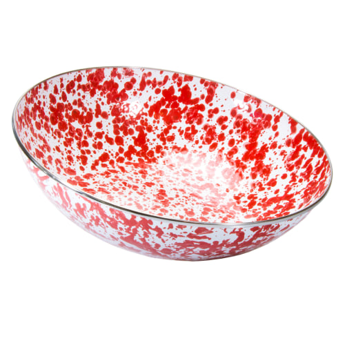 Golden Rabbit Red Swirl Catering Bowl