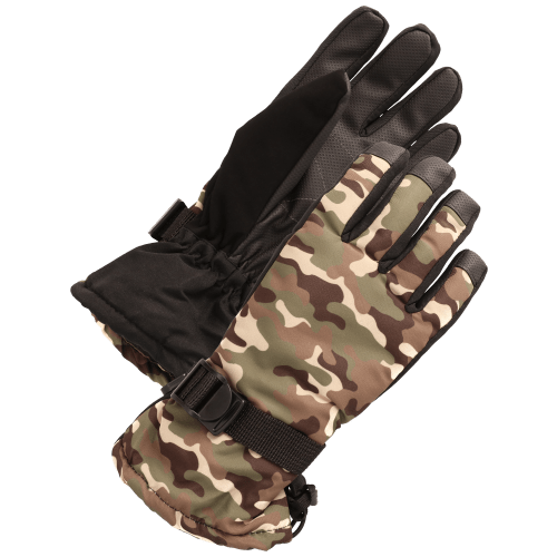 Grand Sierra Camo Ski Gloves for Kids