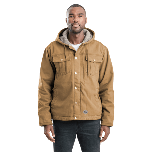 Berne Vintage Washed Sherpa-Lined Hooded Jacket for Men