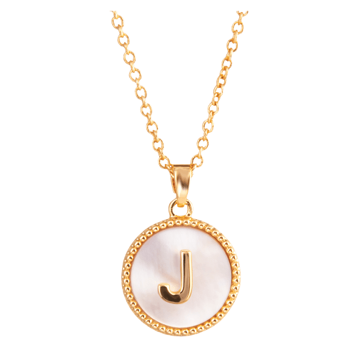 Amanda Blu Mother of Pearl J Initial Necklace