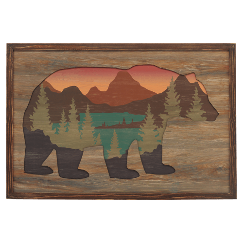 Open Road Brands Layered Bear Framed Wall Art