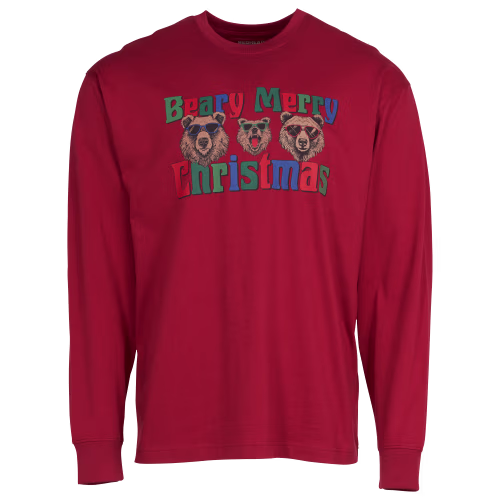 RedHead Beary Merry Christmas Long-Sleeve T-Shirt for Men