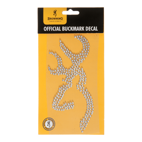 Browning Silver Rhinestone Buckmark Decal