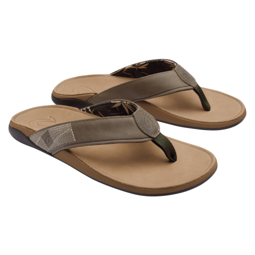 OluKai Tuahine Leather Beach Sandals for Men