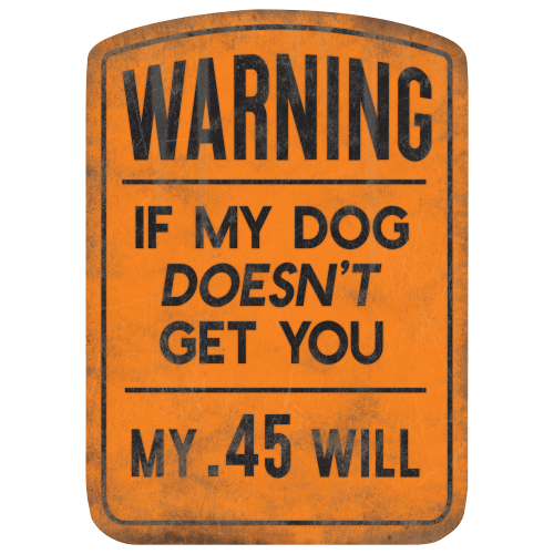 Open Road Brands Warning Dog Embossed Metal Sign