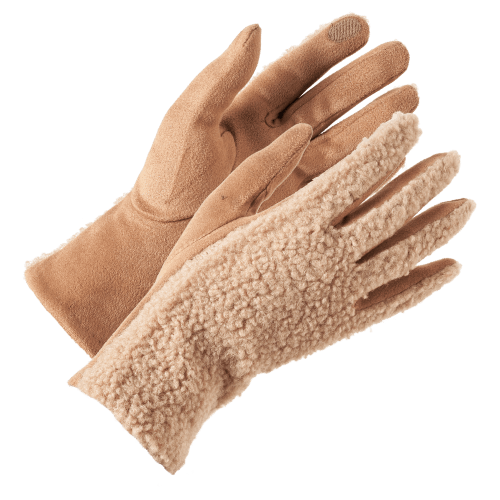 Natural Reflections Cozy Curly Sherpa Gloves for Ladies