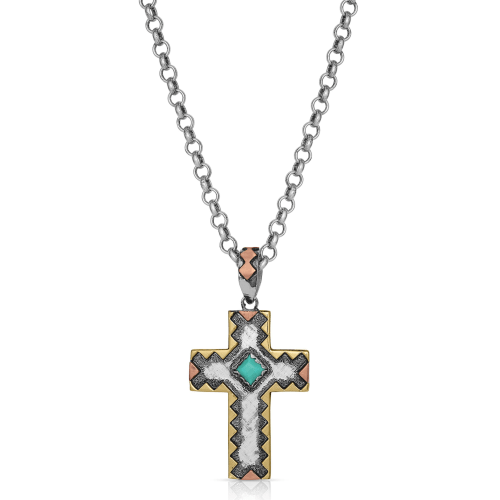 Montana Silversmiths Antiqued Serrated Cross Necklace