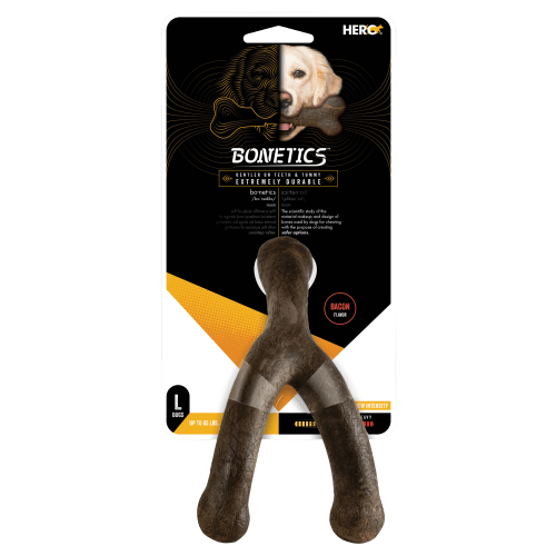 Bonetics Bacon-Flavored Wishbone Chew Toy for Dogs