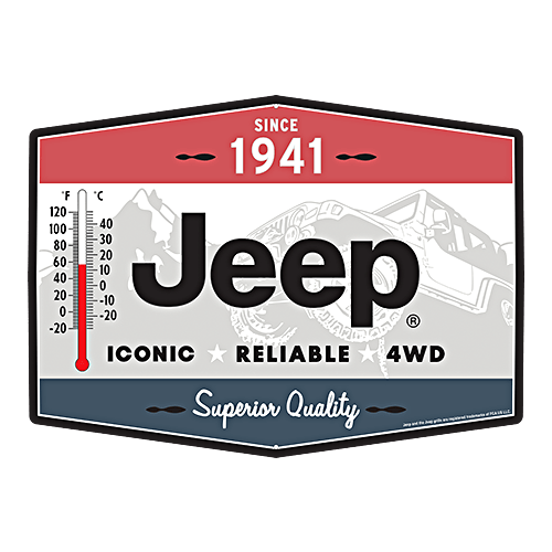 Open Road Brands Jeep Metal Wall Thermometer