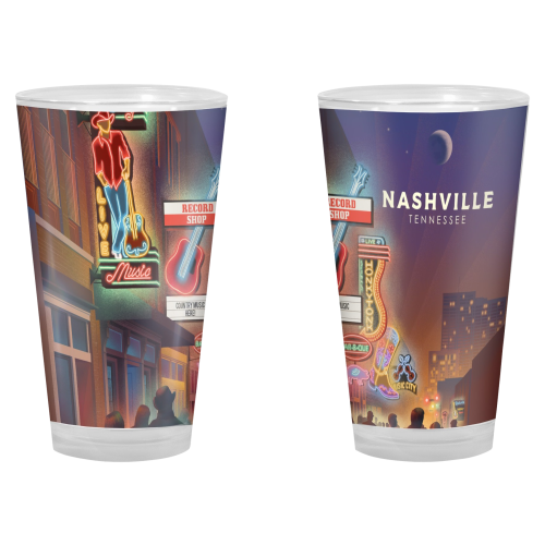 Lantern Press Nashville Broadway Street Pint Glass
