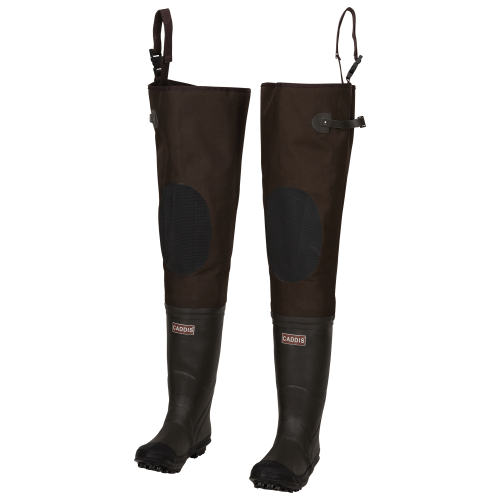 Caddis Rubber Lug Sole Hip Boots with Knee Harness for Men