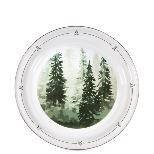 Golden Rabbit Enamelware Forest Trees Tray