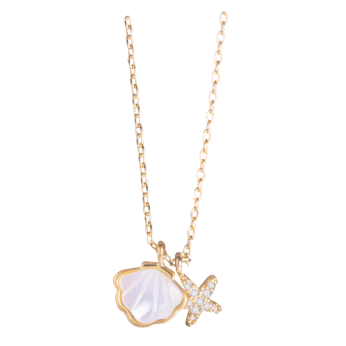 Amanda Blu Pearl Shell and Starfish Necklace