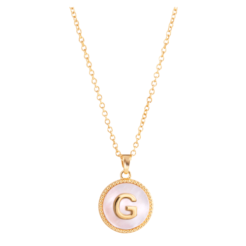 Amanda Blu Mother of Pearl G Initial Necklace