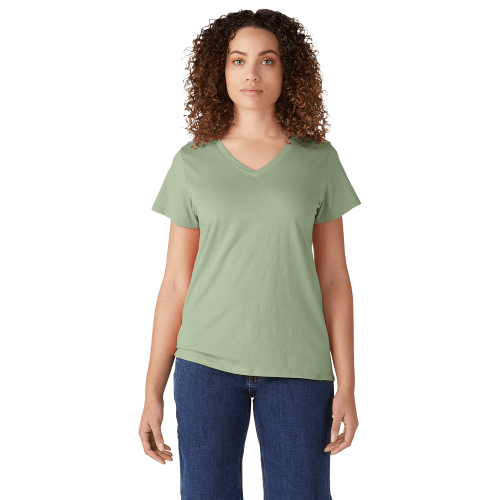 Dickies Short-Sleeve V-Neck T-Shirt for Ladies