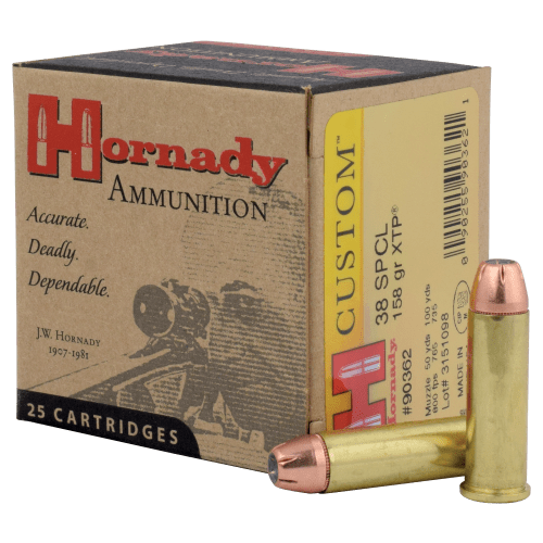 Hornady Custom .38 Spl 158 Grain JHP Pistol Ammo