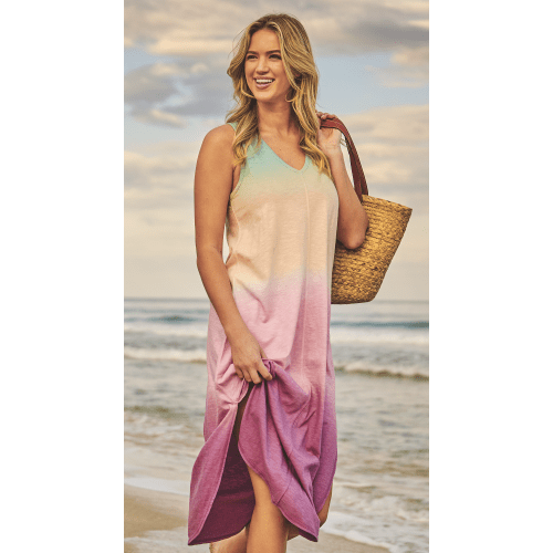 Natural Reflections Dip-Dye Midi Dress for Ladies