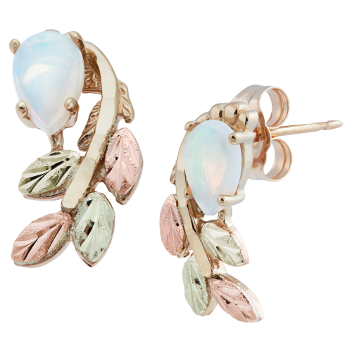 Black Hills Gold Tear-Drop Opal Post Earrings