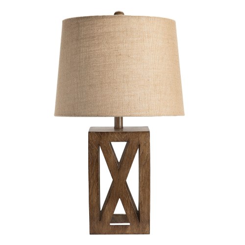 Crestview Collection Weathered Wood Resin Table Lamp
