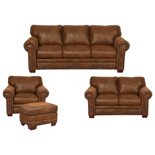 American Furniture Classics Lodge Buckskin Collection 4-Piece Living Room Set