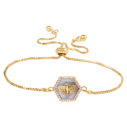 Amanda Blu Bee in Mother of Pearl Honeycomb Bracelet