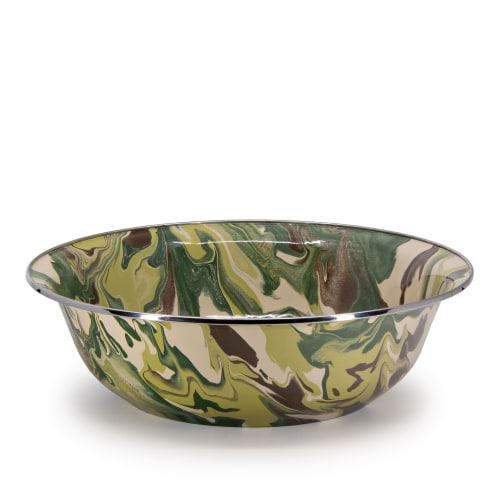 Golden Rabbit Camouflage Enamelware Serving Basin