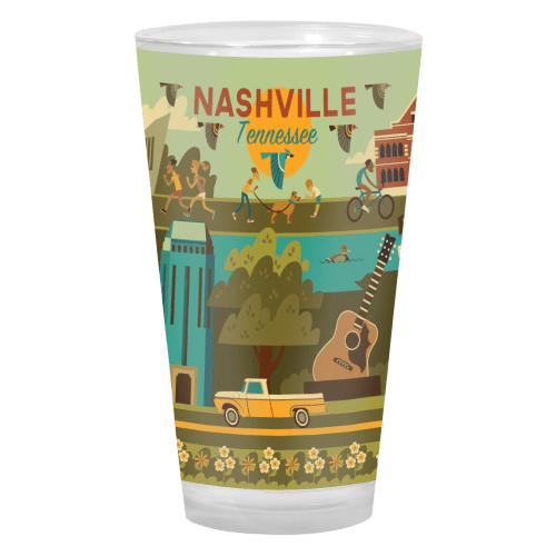 Lantern Press Nashville Geometric Pint Glass