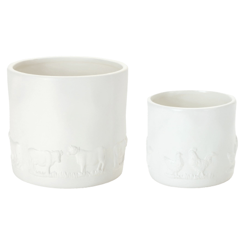 Melrose International Ceramic Farm Animal Planters Set of 2