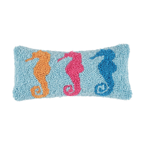 C&F Home Seahorses Hooked Pillow