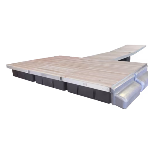 Patriot Docks T-Shaped Low-Profile Floating Dock with Cedar Decking