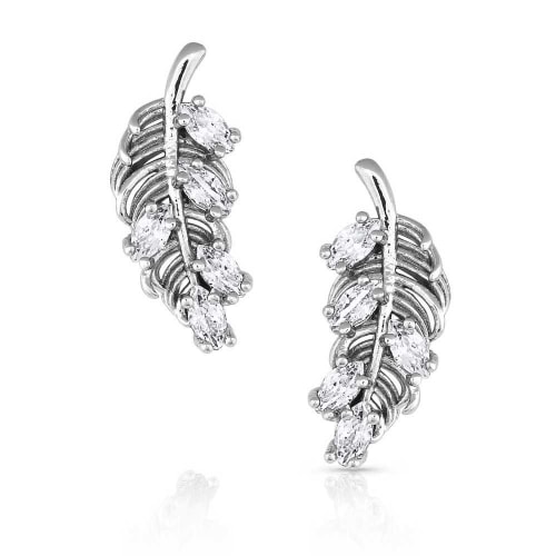 Montana Silversmiths Bridgerton Feather Post Earrings
