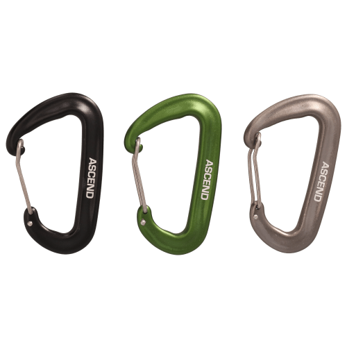 Ascend Wire Clasp Carabiner 3-Pack