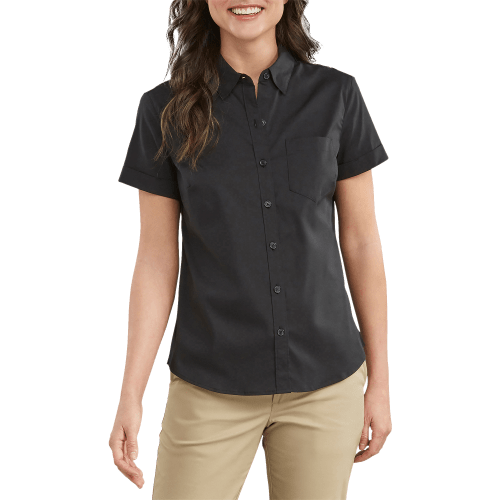 Dickies Stretch Short-Sleeve Button-Down Shirt for Ladies