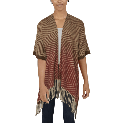 Natural Reflections Ombre Chevron Ruana for Ladies