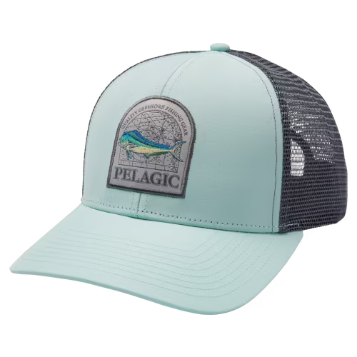Pelagic Mapped Mahi Mesh-Back Snapback Trucker Cap