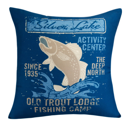 Donna Sharp Moose Retreat Trout Decorative Square Pillow