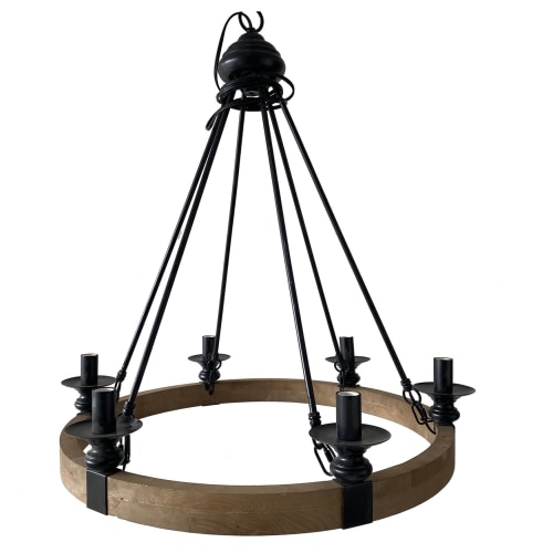 Crestview Collection Preston Wood And Metal Chandelier