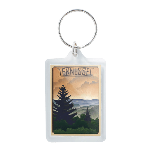 Lantern Press Tennessee Lithograph Acrylic Keychain