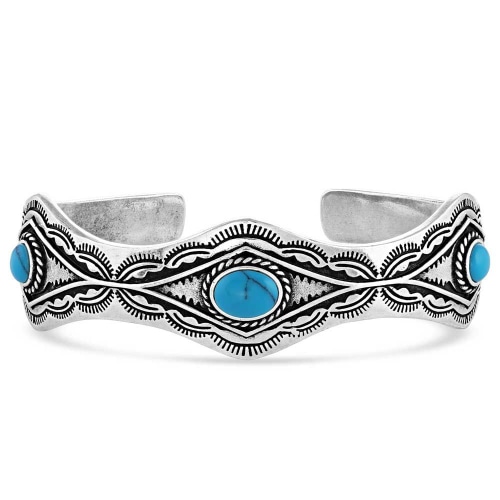 Montana Silversmiths Seeing Eye Aztec Silver Cuff Bracelet