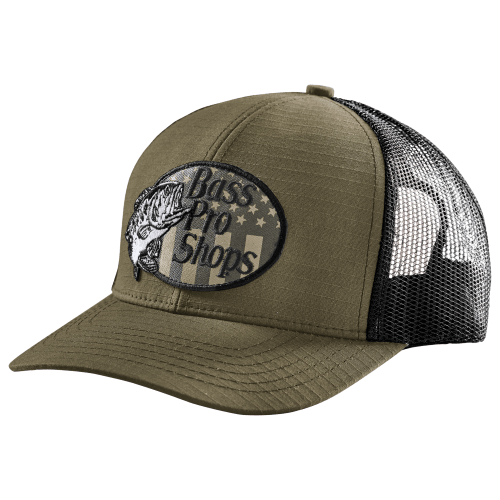 Bass Pro Shops Flag Logo Patch Mesh-Back Cap