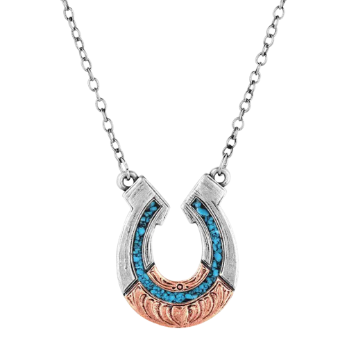 Montana Silversmiths Inner Light Turquoise Horseshoe Necklace