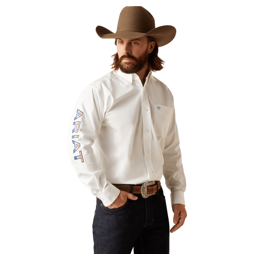 Ariat Team Logo Classic Fit Twill Long-Sleeve Shirt for Men