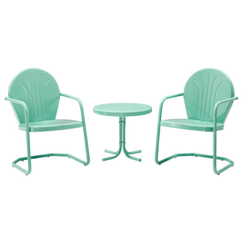 Crosley Griffith Outdoor Metal Armchair and Table 3-Piece Set