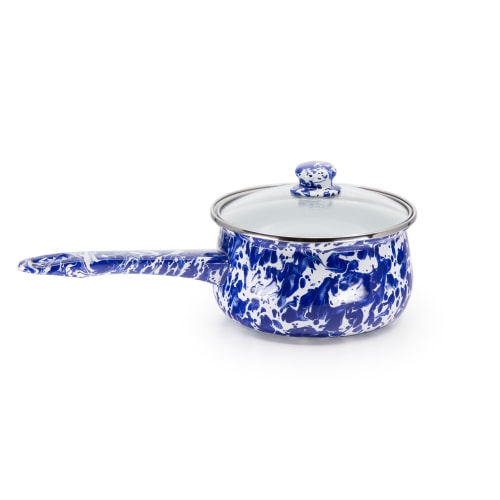 Golden Rabbit Enamelware Cobalt Swirl Sauce Pan