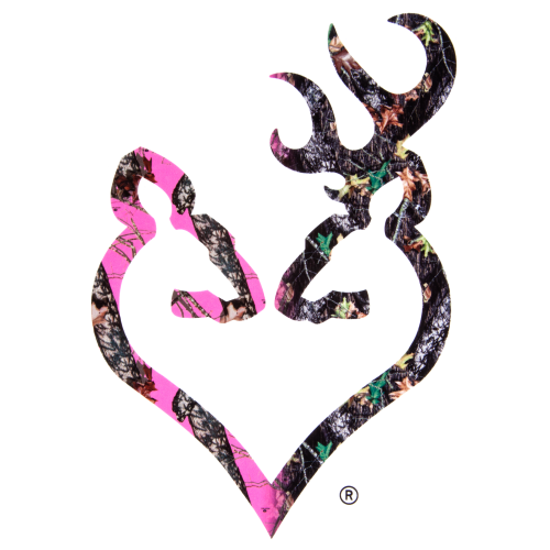 Browning Buckmark Camo Heart Decal